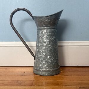 Rustic Metal Pitcher with Handle